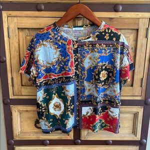 Zara Red and Blue Short Sleeve Tee